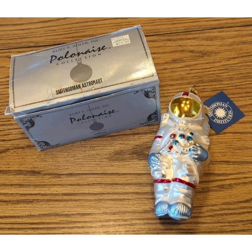 Kurt Adler Polonaise Smithsonian Astronaut Glass Ornament Vintage 1997